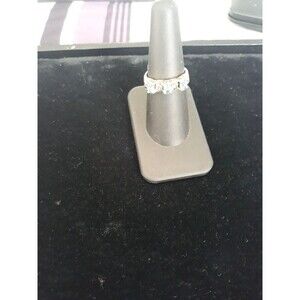 Sterling Silver cz Ring aqua ring sz 7